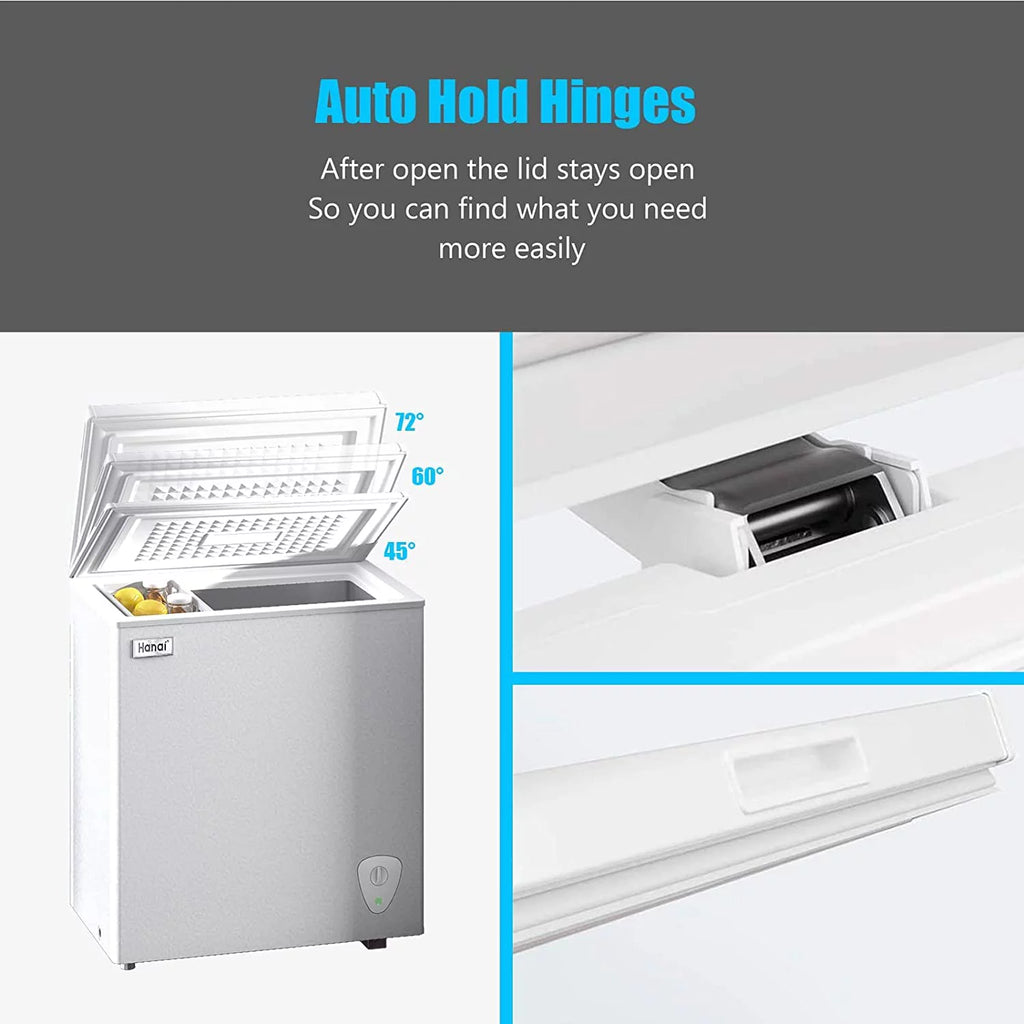 Compact Chest Freezer with Top Open Door and Removable Basket R7666
