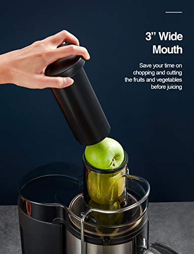 Juicer Machine, 800W Centrifugal Extractor with Wide Mouth Feed Chute, Stainless Steel, BPA-free V753