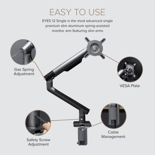 Dual Monitor Arm Mount Stand for Desk, Adjustable Full Motion, Fits 17"-32" VESA Displays D740701
