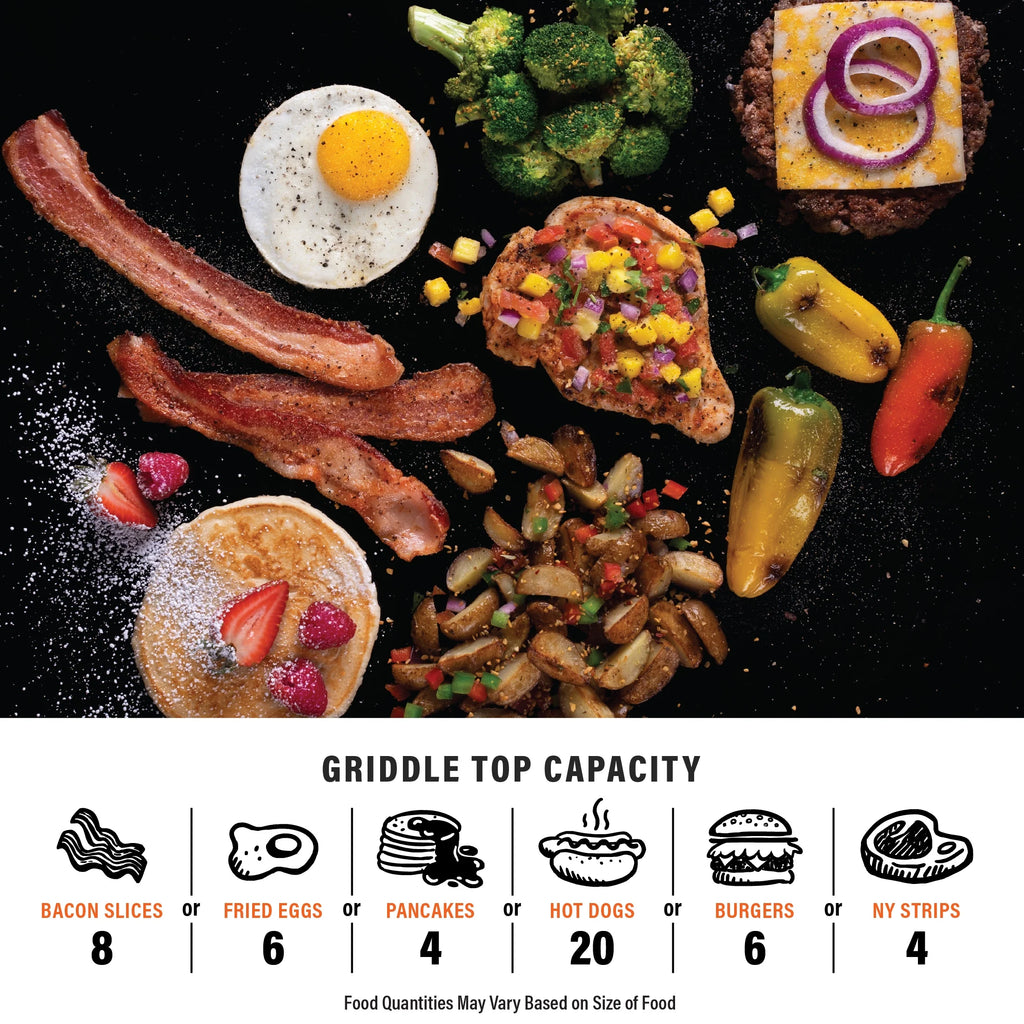 14" Propane Camping Griddle with Side Burner Y702745