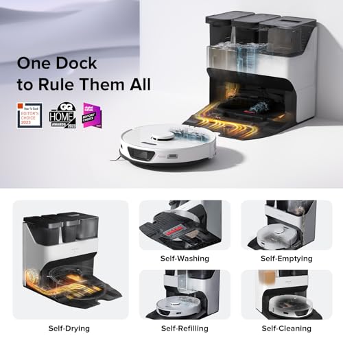 Robot Vacuum and Mop Combo, Self Drying, Self Washing W34594