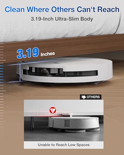 Robot Vacuum and Mop, 18500Pa Suction, Auto-Lift, Self-Emptying X838
