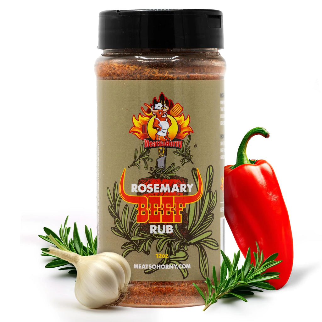 MeatSoHorny Rosemary Beef | BBQ Rub for Smoking and Seasoning | Brisket Rub, Ribeye Steak, Chicken Dry Rub, Turkey, Pork, Poultry | 12 Oz Rubs & Spices for Smoking | Gluten-Free, Sugar-Free, MSG-Free
