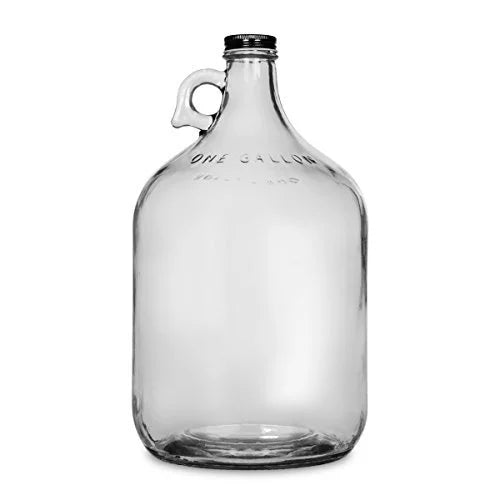 1 Gallon Glass Jug with Black Metal Screw Cap (Set of 8) C418170