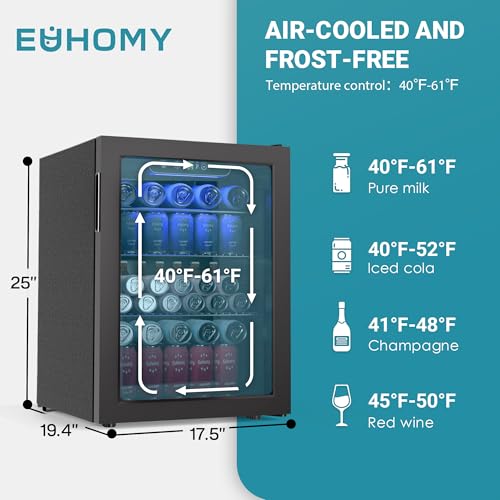 Mini Fridge with Glass Door for Beverages, 2.7 cu.ft X73062