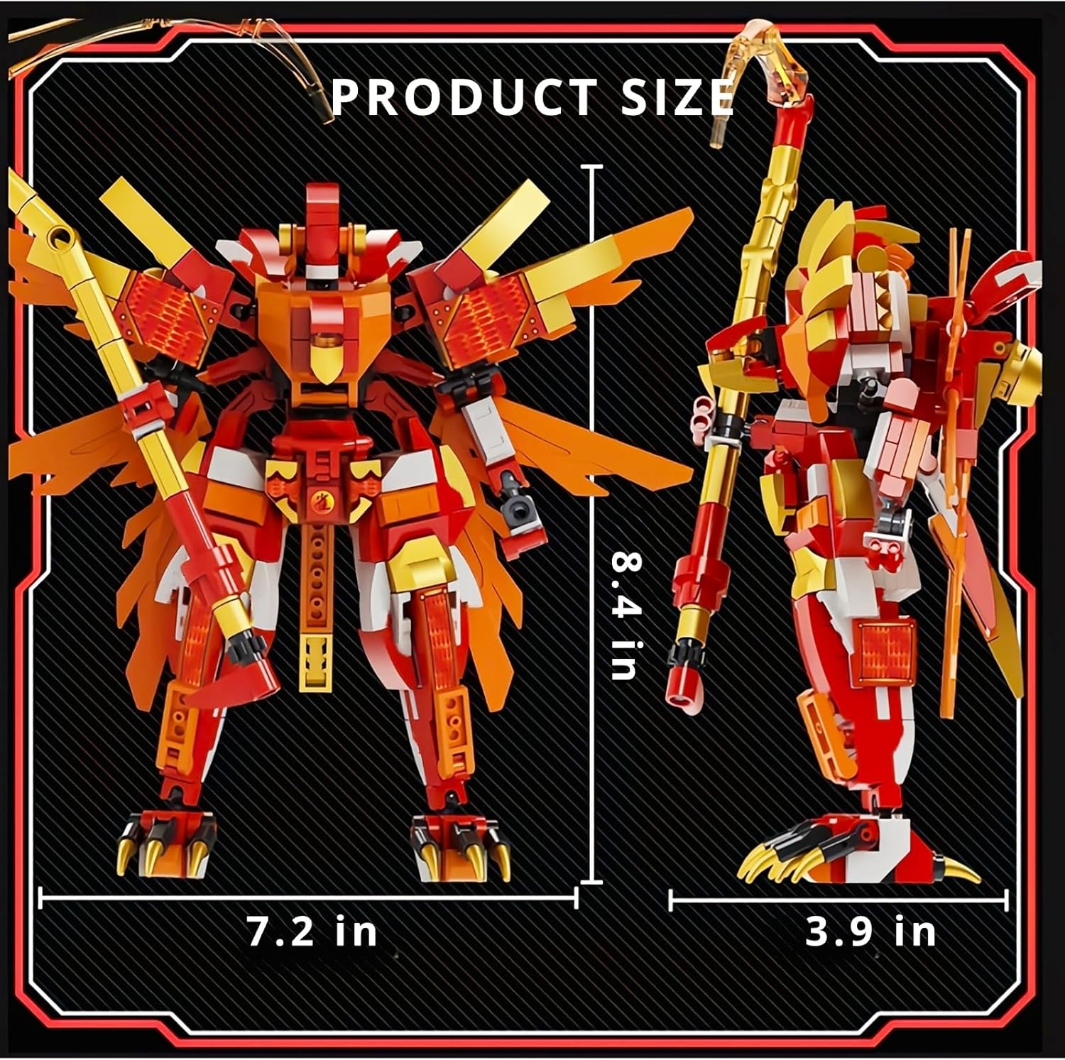Red Ninja Warrior Robot Building Blocks Set C104071