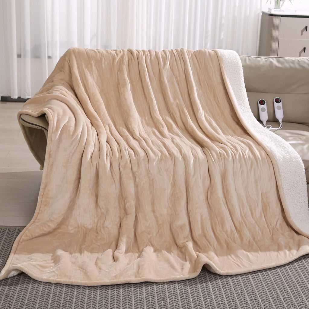 Electric Heated Blanket Queen Size with Dual Controllers G49984