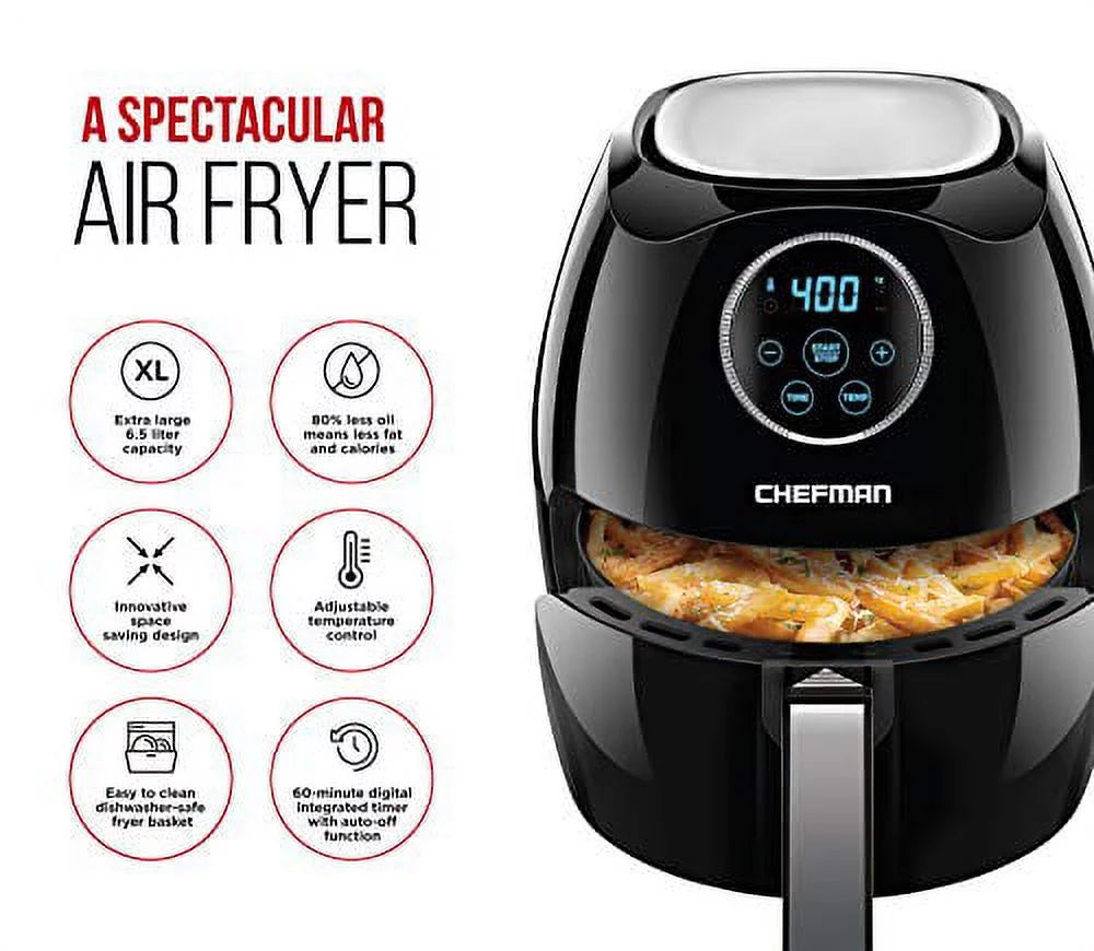 6.5 liter air fryer oven with flat basket and 60 min timer J79224