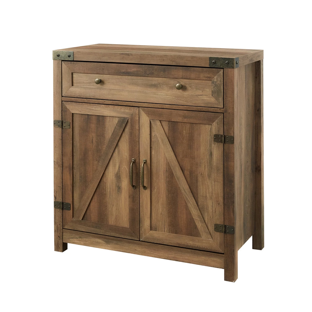 Farmhouse Barn Door Accent Cabinet, Reclaimed Barnwood I4596