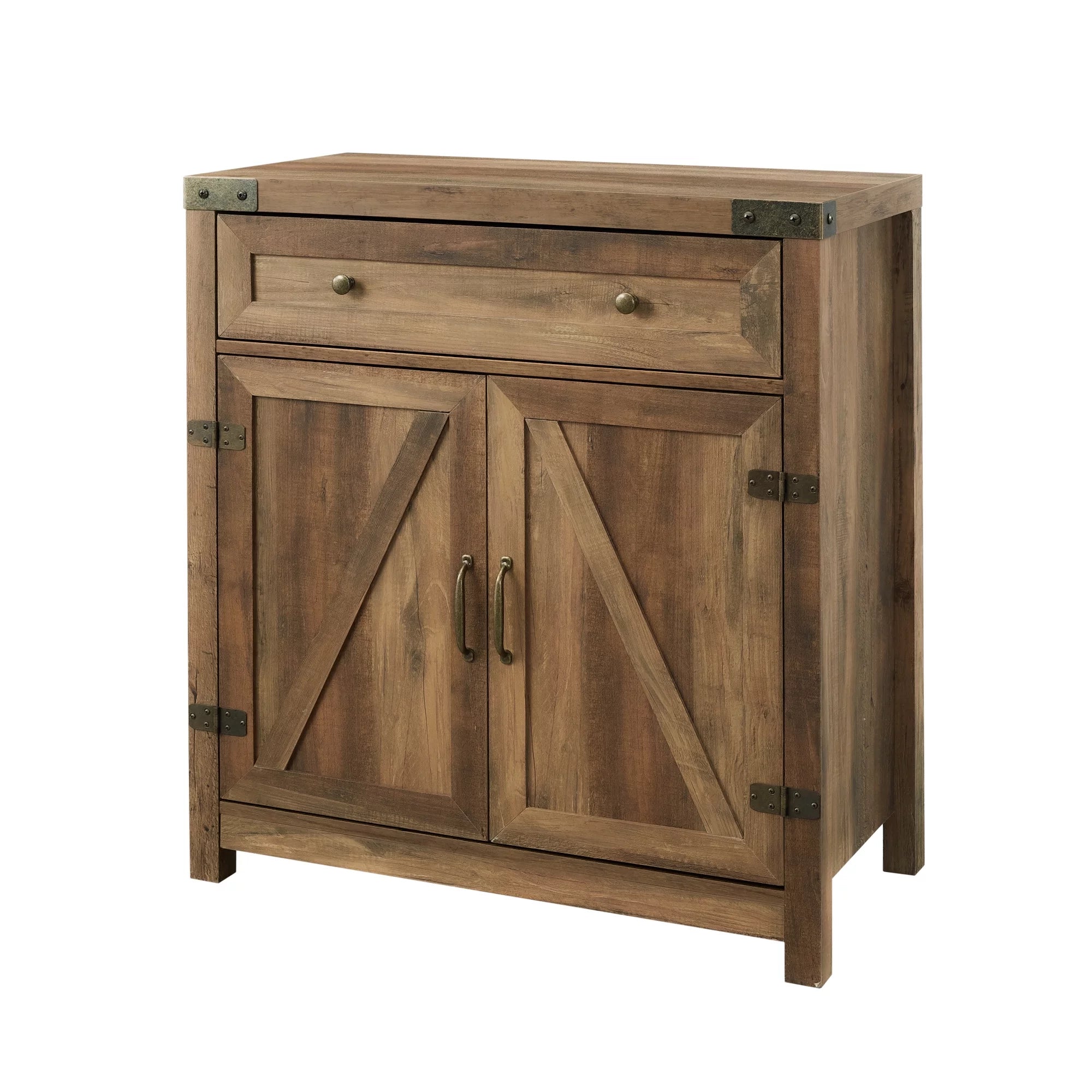 Farmhouse Barn Door Accent Cabinet, Reclaimed Barnwood I4596