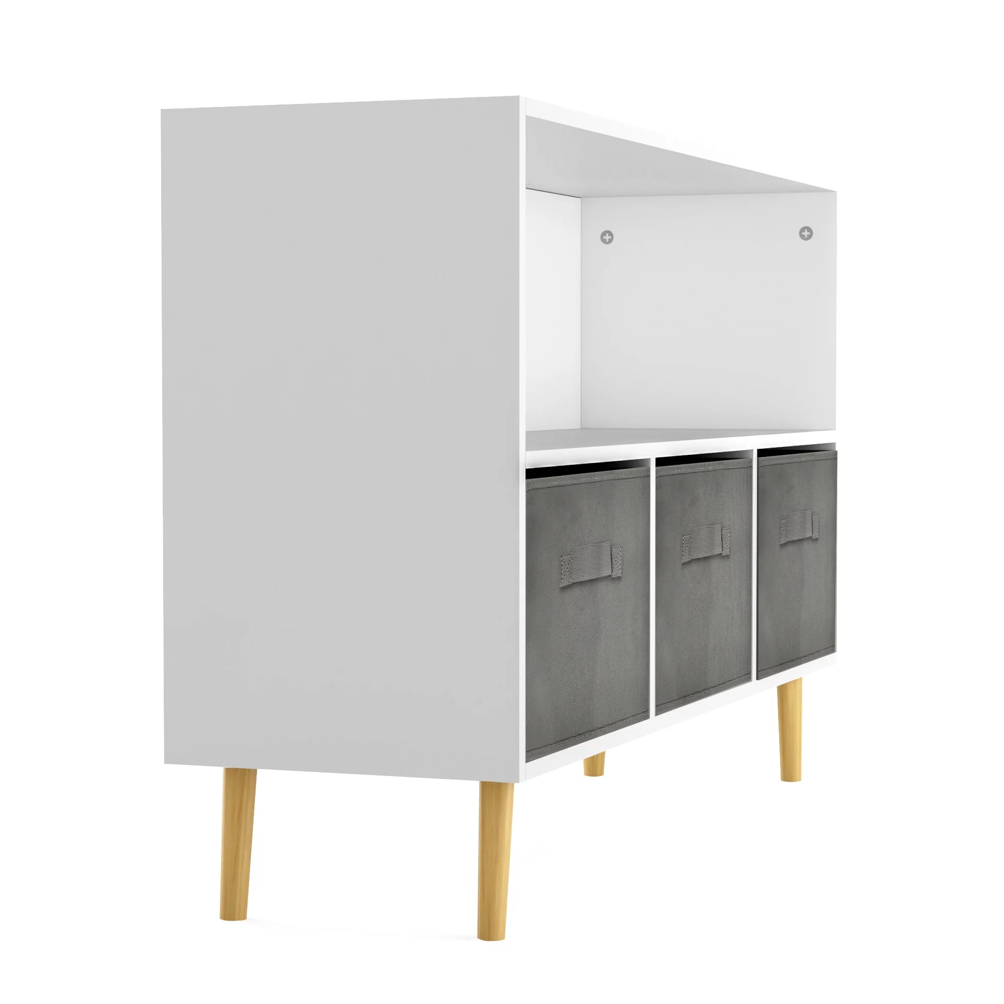 Kids Toy Storage Cabinet with Collapsible Fabric Drawers X806