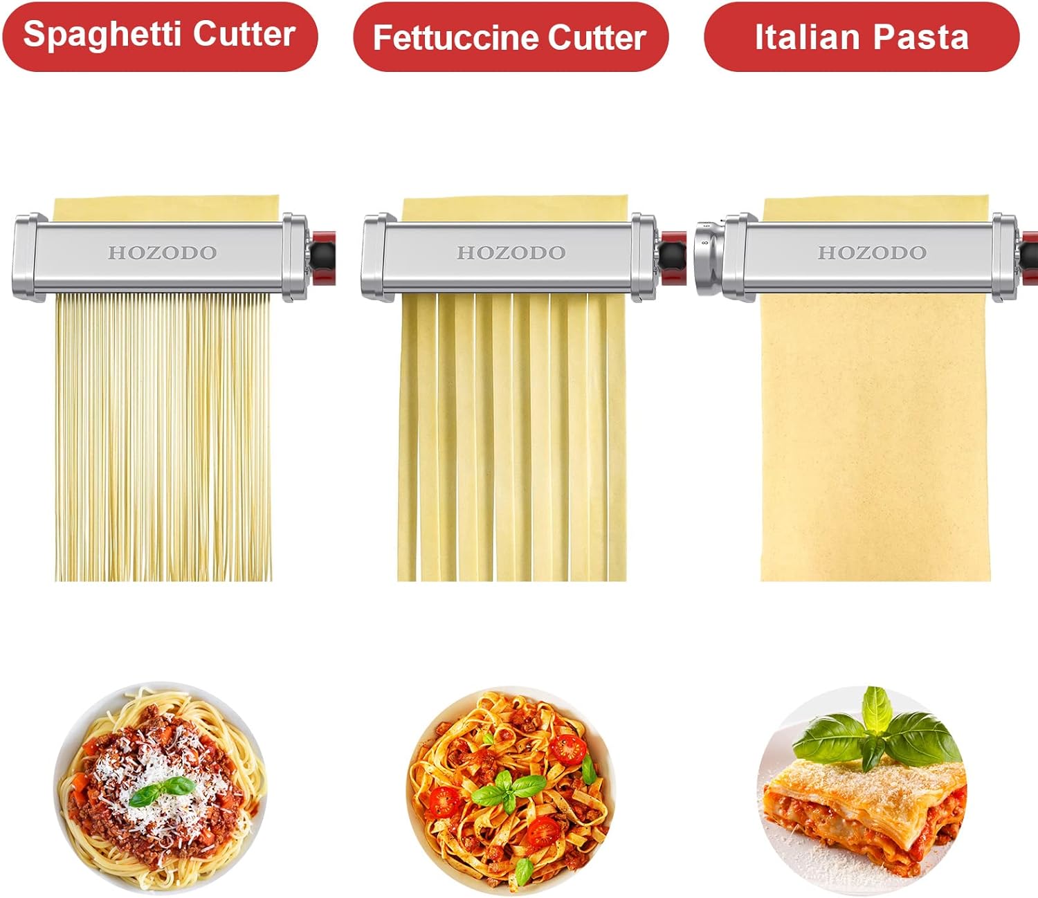 Pasta Attachment for Stand Mixer, Sheet Roller and Cutter Set G66504
