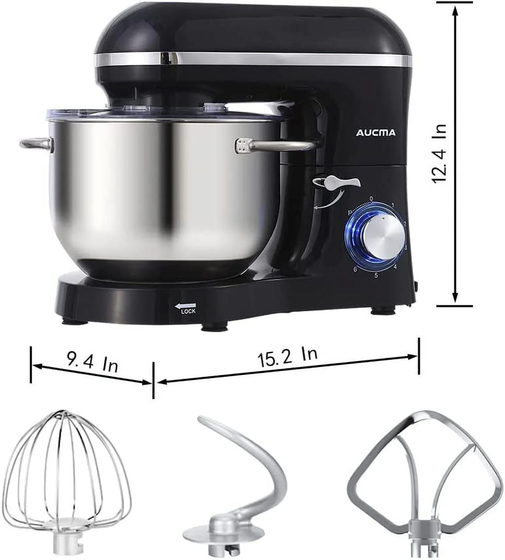 Stand Mixer 6.5-QT 660W 6-Speed Tilt-Head with Dough Hook, Wire Whip & Beater R3141