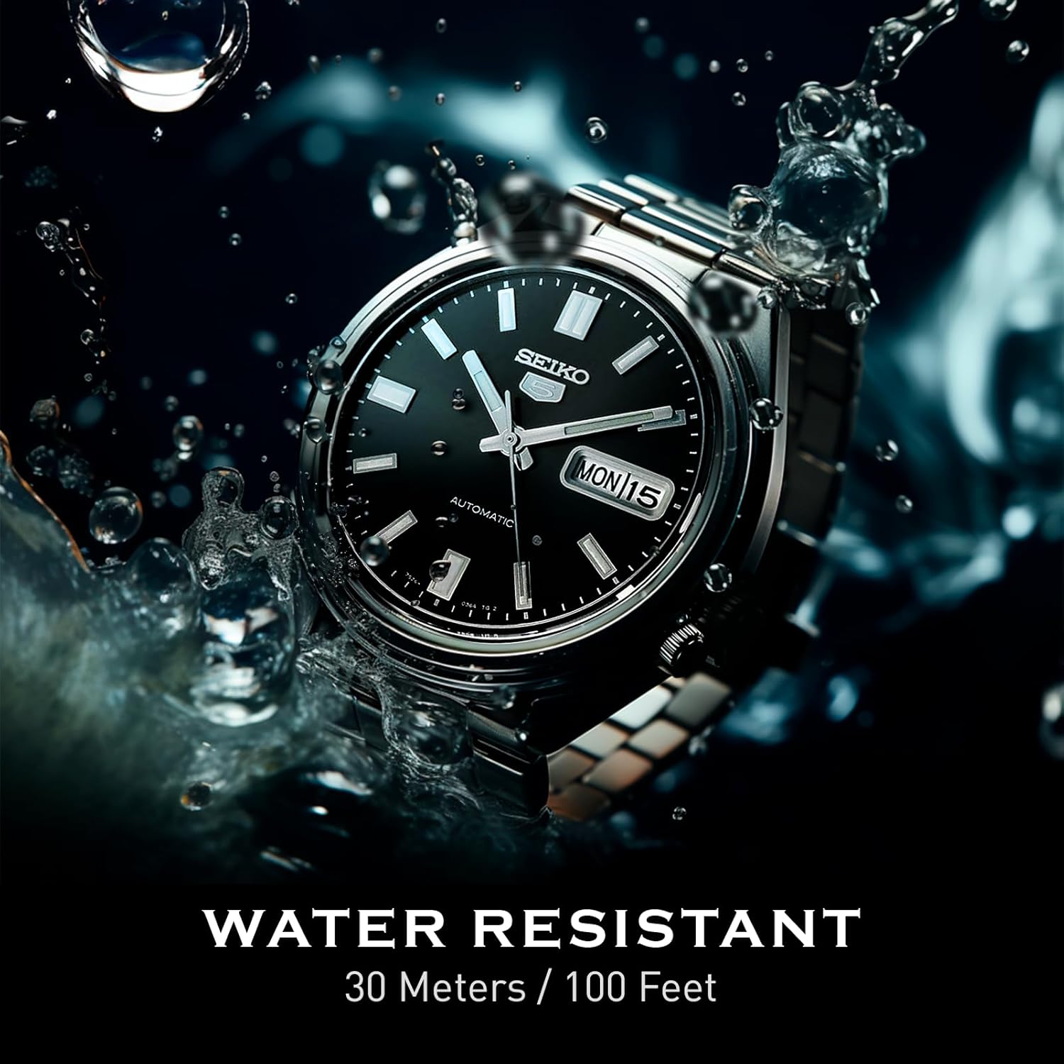 Automatic Watch for Men - Black Dial Silver Stainless Steel N25778