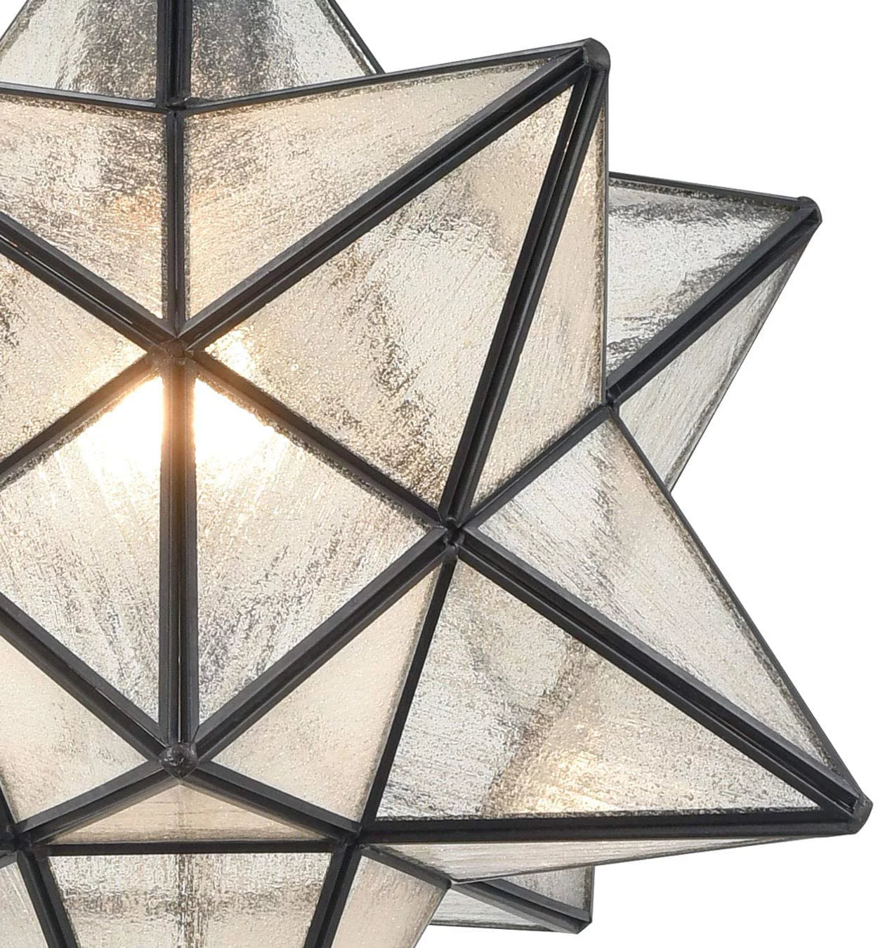 Moravian Star 14" Pendant Light with Seeded Glass and Hanging Chain T2678