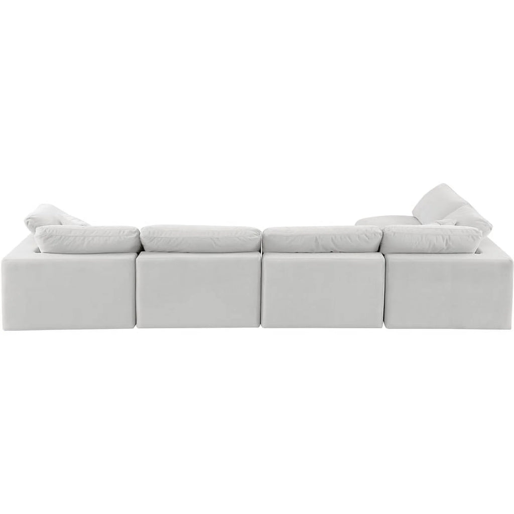 Cream Velvet Modular Sectional C1935