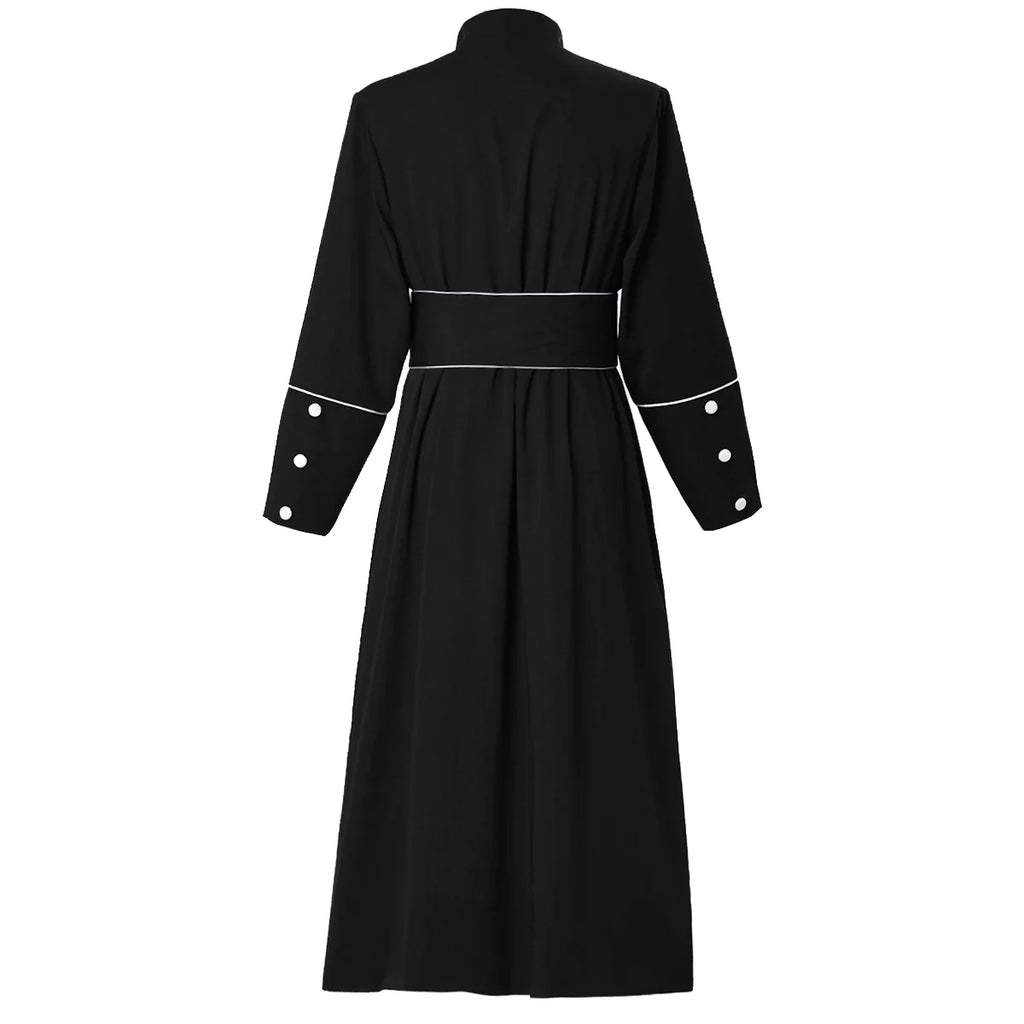 Men's Priest Cassock Pastor Robe with Belt Q210