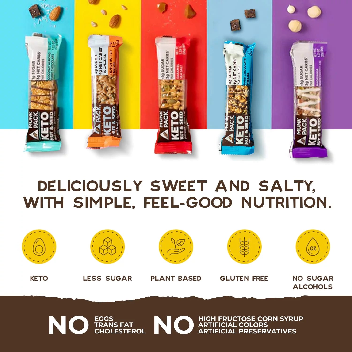 Peanut Butter Dark Chocolate Nut & Seed Bar, Keto Plant Based Snack, Gluten Free, 12 Bars J173
