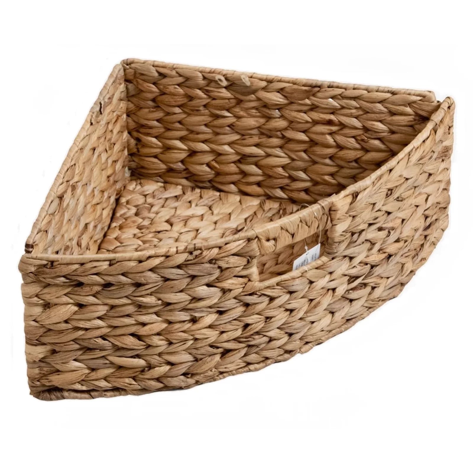 3 Tier Corner Storage Cabinet with 3 Wicker Baskets, White O675866