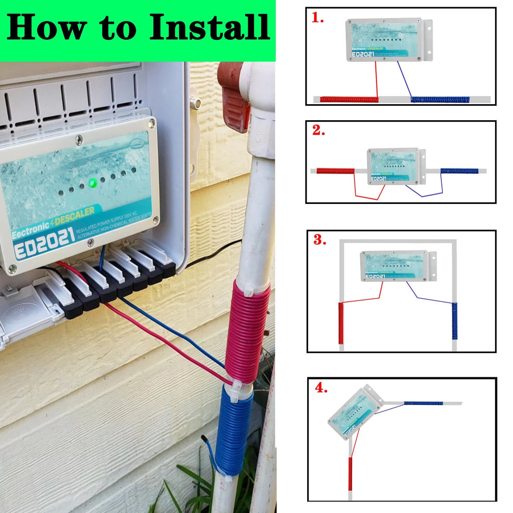 Electronic Water Descaler System for Whole House, Salt Free, Reduces Limescale D141973