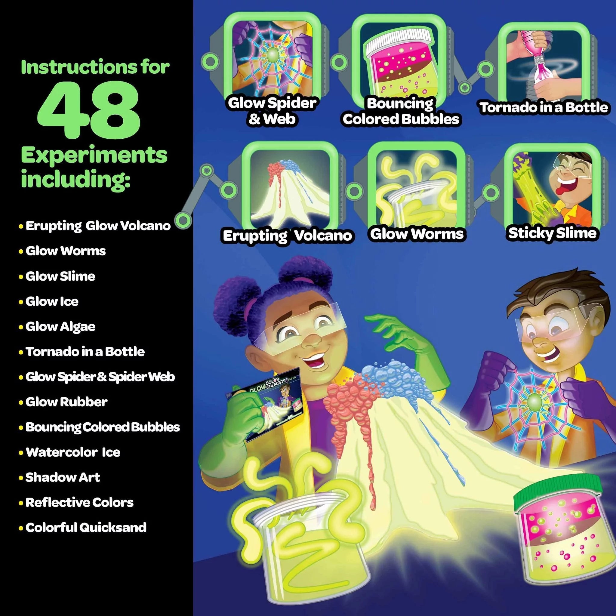Glow Color Chemistry Lab Set, Science Kit for Kids, STEM Toy V358490