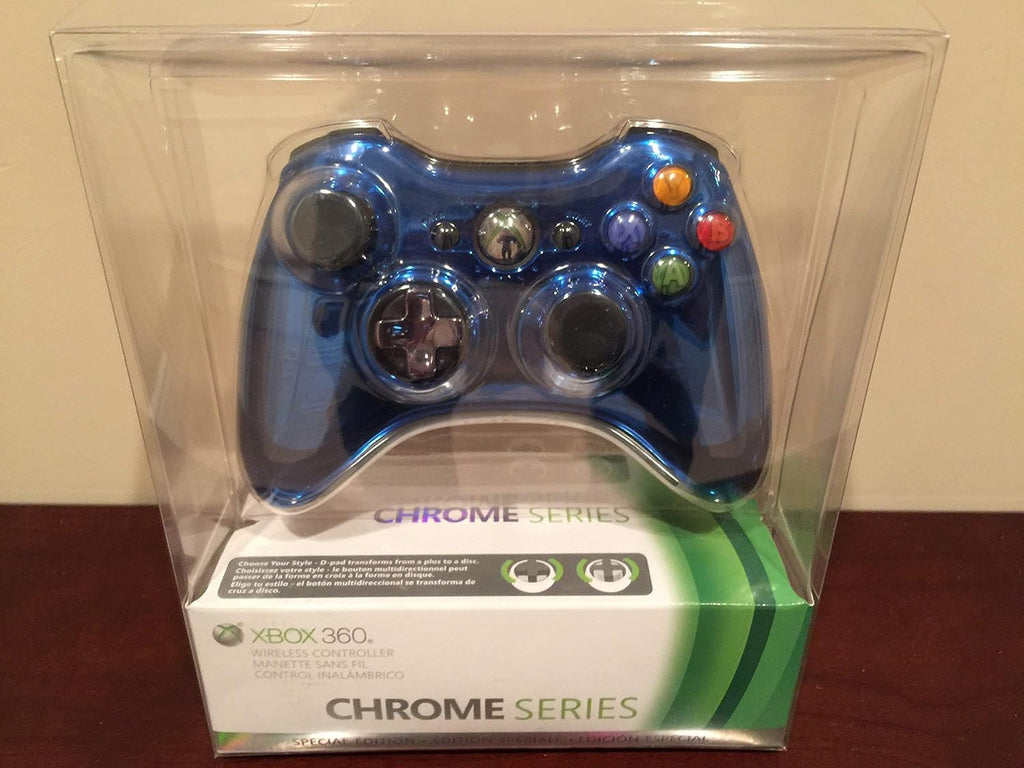 Microsoft Xbox 360 Special Edition Chrome Series Wireless Controller - Blue (Renewed)