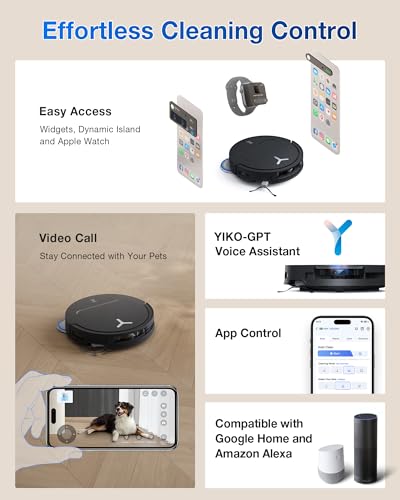 Robot Vacuum and Mop, 18500Pa Suction, Auto-Lift, Self-Emptying X838