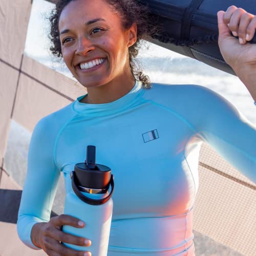 Wide Mouth insulated stainless steel water bottle with leakproof straw lid N453