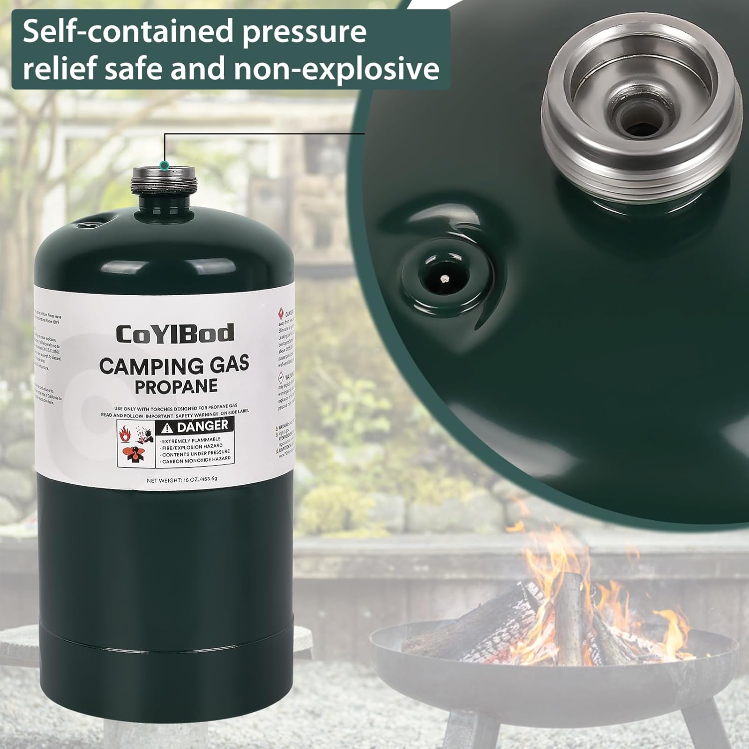 1LB Propane Cylinder Tank, 16 oz, DOT Compliant N125