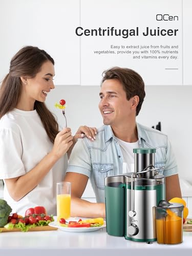 Juicer Machine, 800W Centrifugal Extractor with Wide Mouth Feed Chute, Stainless Steel, BPA-free V753