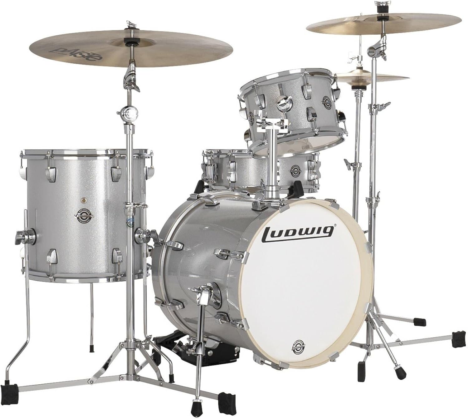 Ludwig Breakbeats by Questlove 4-Piece Drum Set Shell Pack, Silver Sparkle