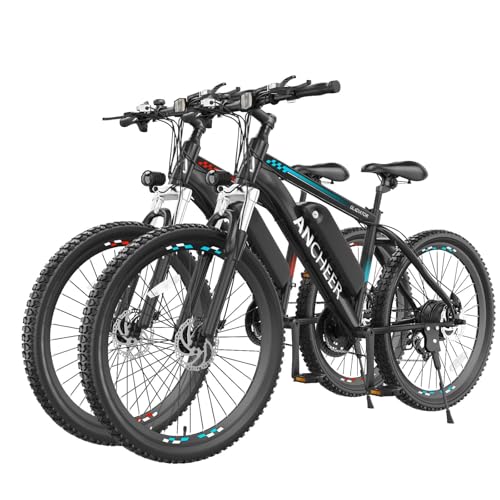 ANCHEER 500W 26" Electric Bike for Adults, [Peak 750W], 48V 10.4Ah Battery, Up to 55 Miles, 3H Fast Charge, Electric Mountain Bike, 2.1" eMTB Tire, 21 Speed, 22MPH Adults Electric Bicycle