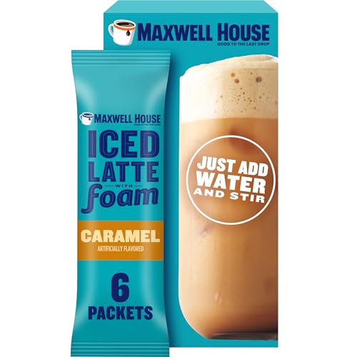 Maxwell House Iced Caramel Latte with Foam Instant Coffee Drink Mix, 5.82 oz (Packaging may vary)