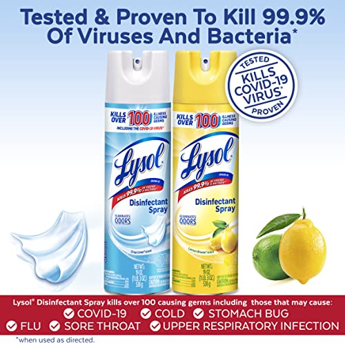 Disinfectant Spray, Lemon Breeze, 19 Fl Oz (Pack of 2) A383