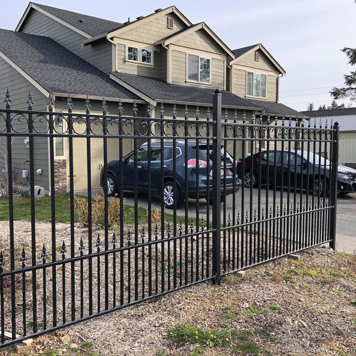 Steel Security Fence Kit 4-Panel Anti-Rust Garden Fencing J900