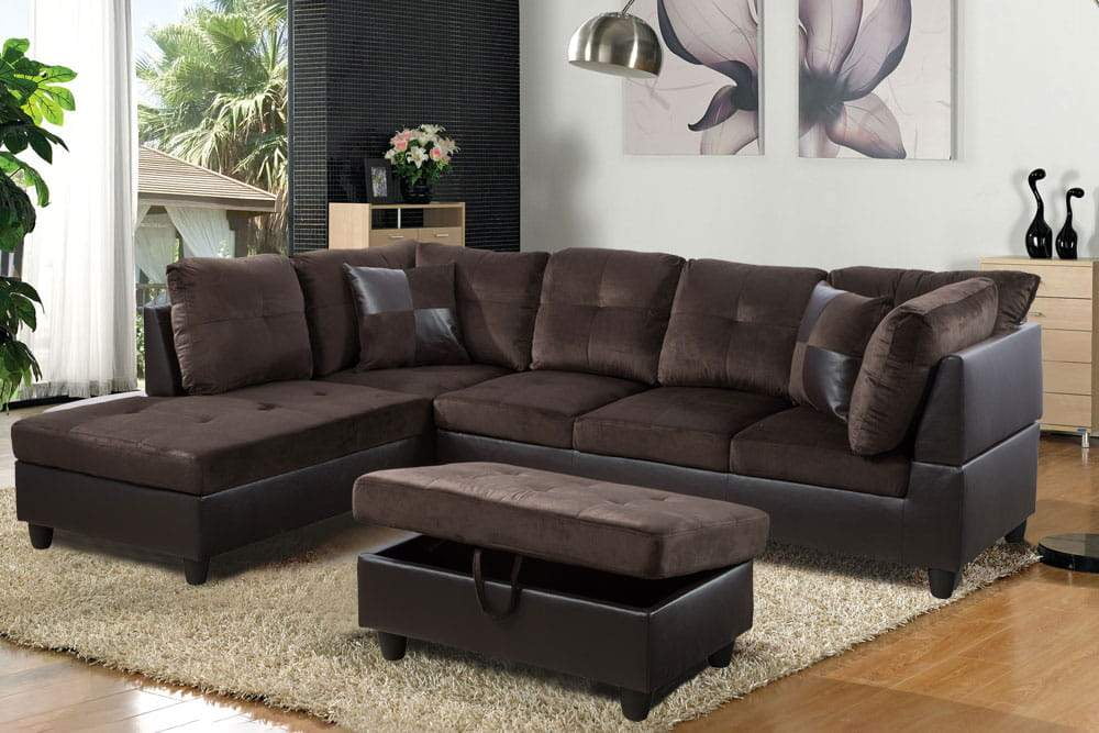 Sectional Sofa with Storage Ottoman M565