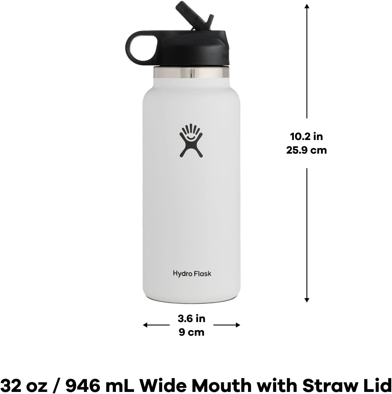 32 oz Wide Mouth Straw Lid Water Bottle R805