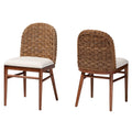 bali & pari Denver 18.9" Acacia Wood & Seagrass Dining Chair in Brown (Set of 2)