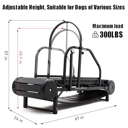 Dog Treadmill with Step Counter, Adjustable Incline & Brake, Indoor and Outdoor, Supports Up to 300 lbs N8859