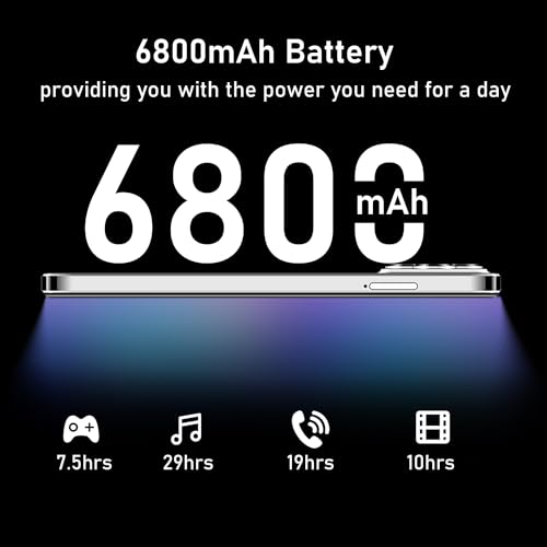 Unlocked 5G Smartphone, Android 13, 8GB+256GB, 6.7" HD Screen, 6800mAh N1100