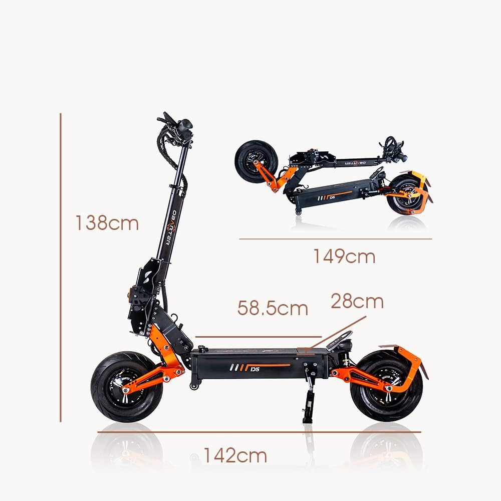Foldable Electric Scooter with Seat, Dual Motor, Off-Road Tires A74625