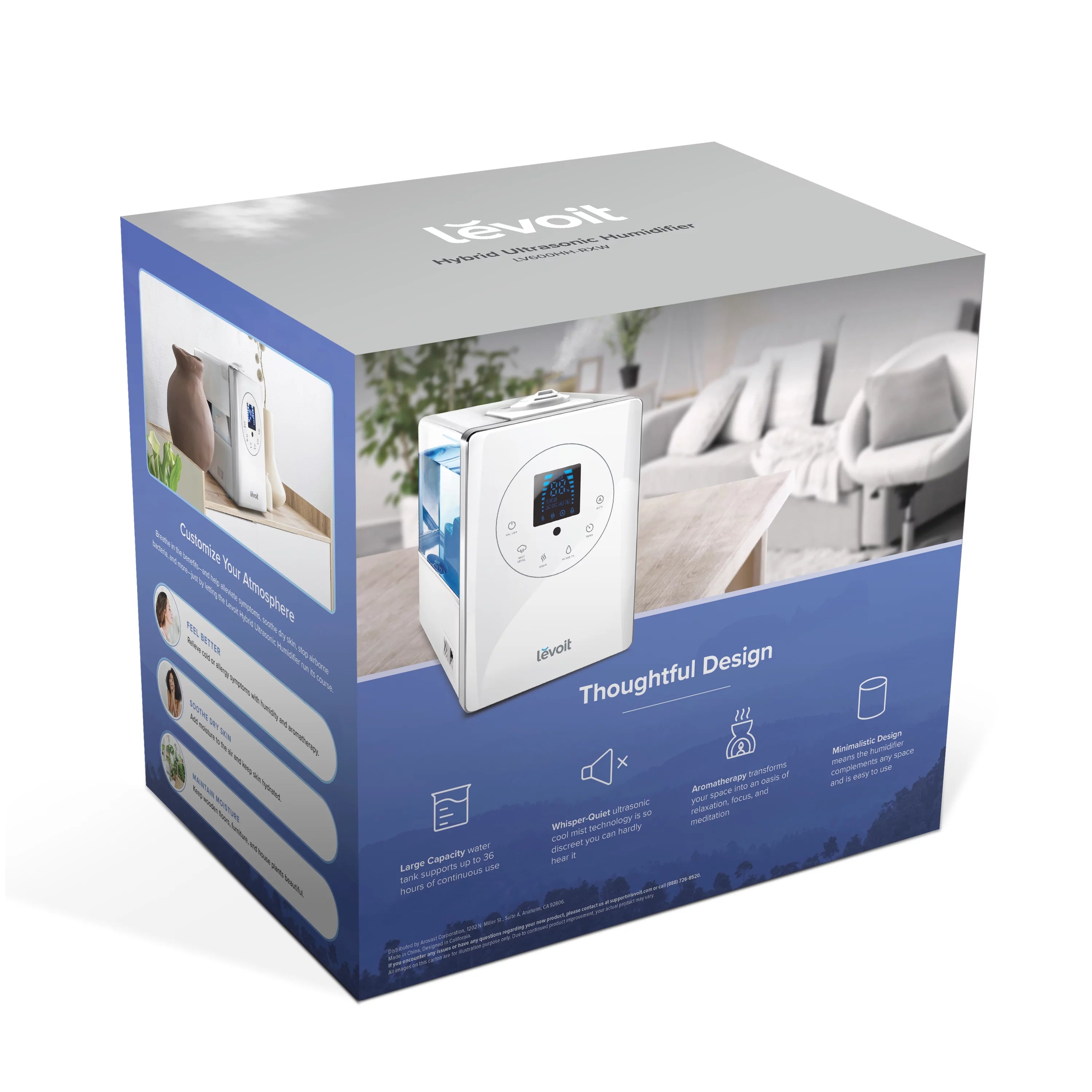 Warm and Cool Mist Humidifier, 6L, 753 sq ft R454