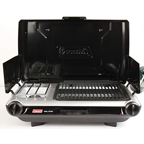 Tabletop 2-in-1 Camping Grill/Stove, 2-Burner Propane, 20,000 BTU E89619