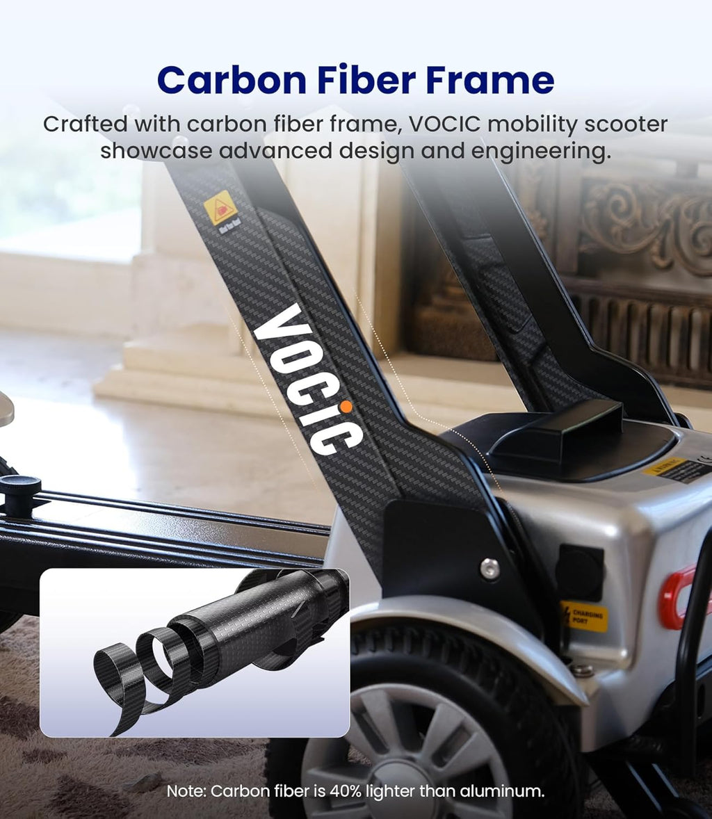 Carbon Fiber 4 Wheel Mobility Scooter for Seniors Adults O274584