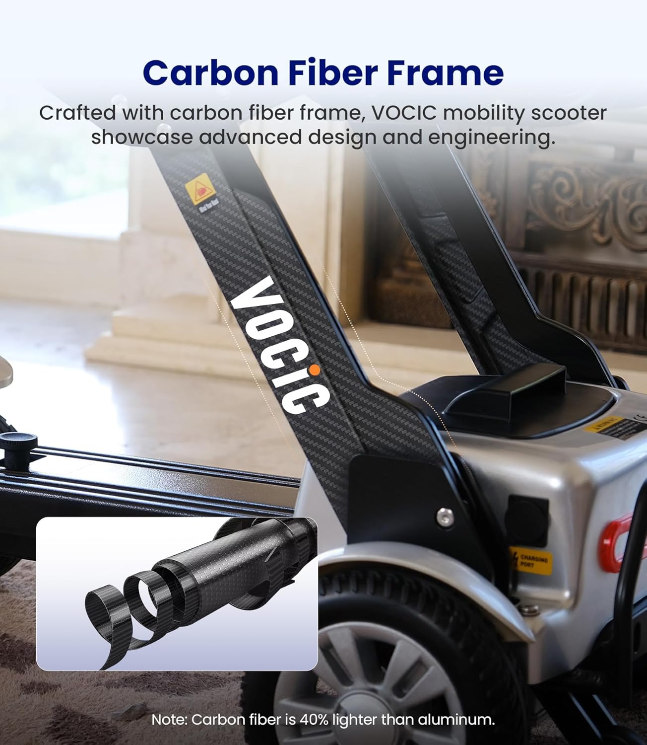 Carbon Fiber 4 Wheel Mobility Scooter for Seniors Adults O274584