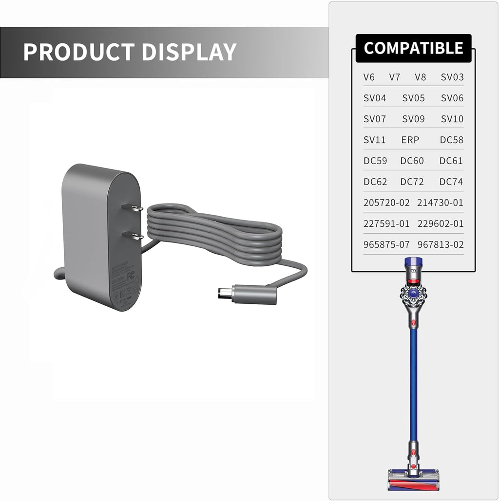 26.1V Replacement Charger for Cordless Vacuum Cleaner V6 V7 V8 DC58-DC62 T5503