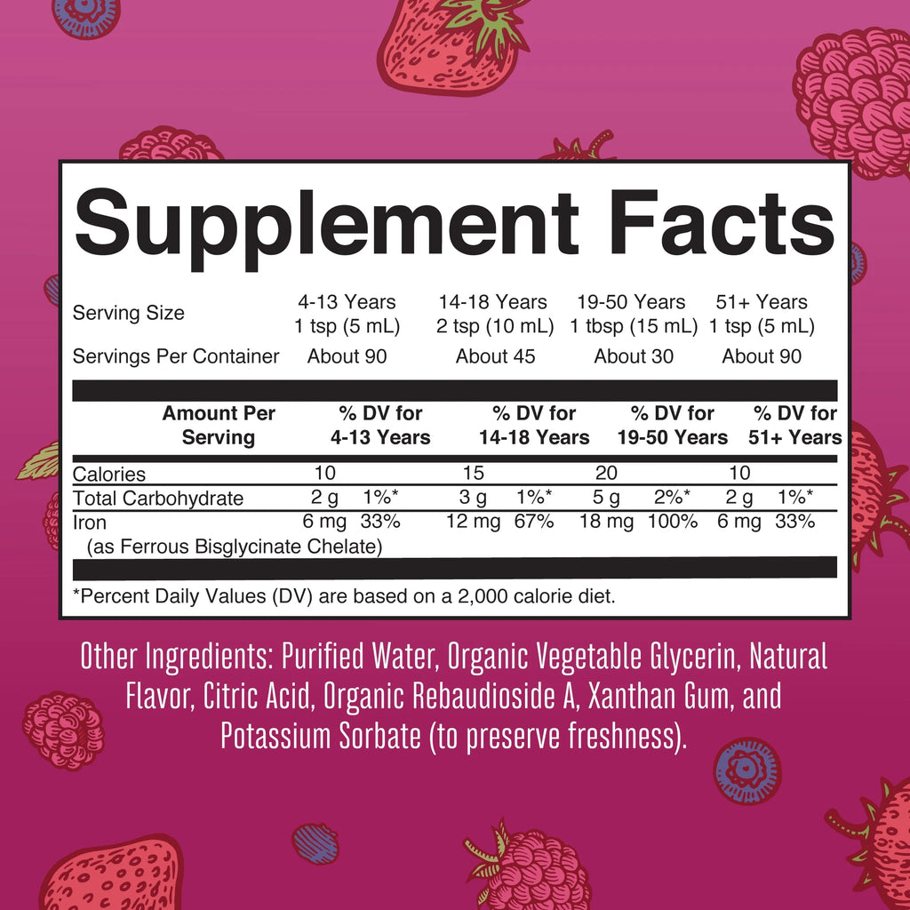 Liquid Iron Supplement for Women, Men & Kids, Sugar Free, Vegan K184959