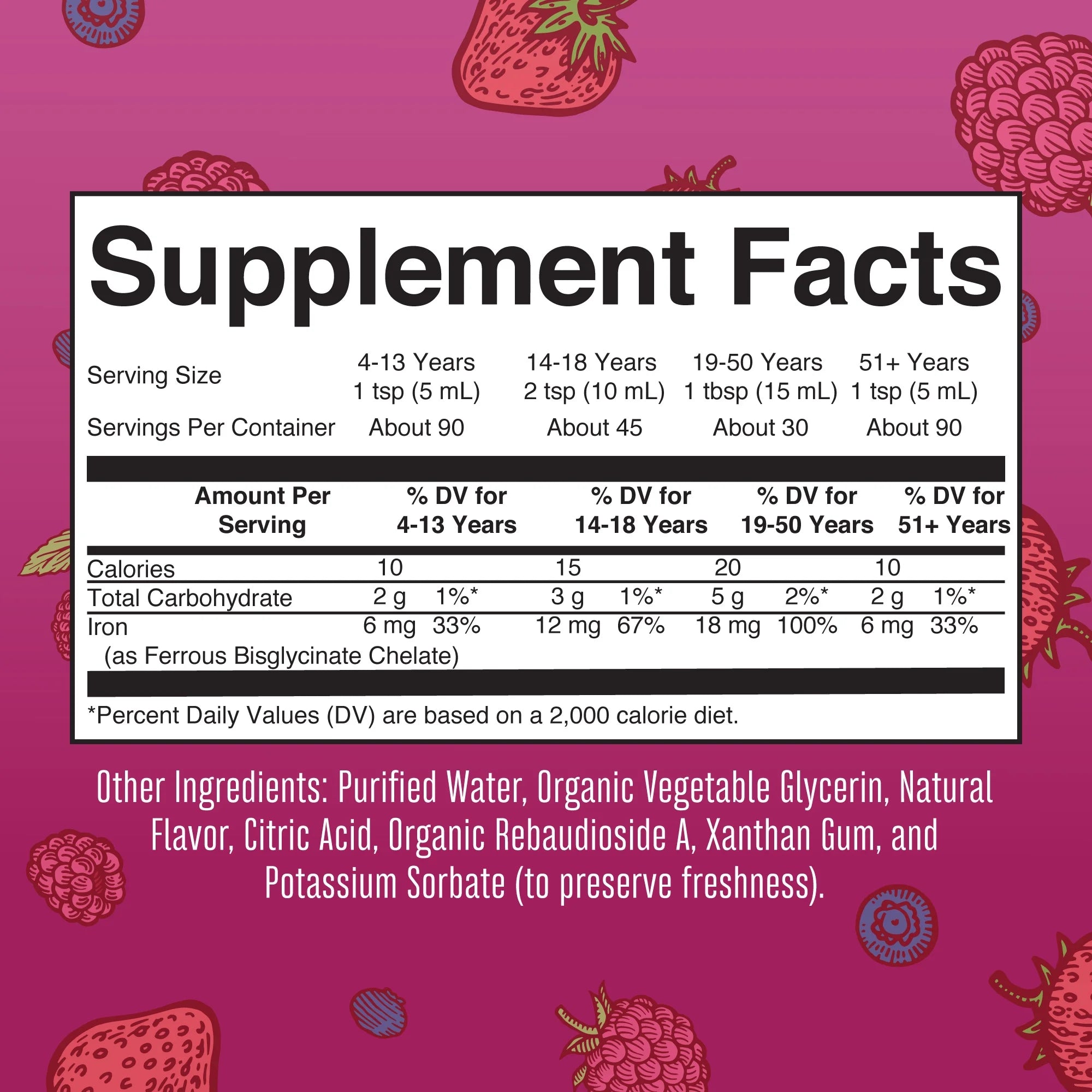 Liquid Iron Supplement for Women, Men & Kids, Sugar Free, Vegan K184959