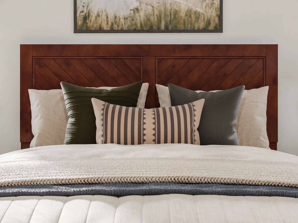 Walnut Solid Wood Platform Bed with Storage Drawers, Queen R138