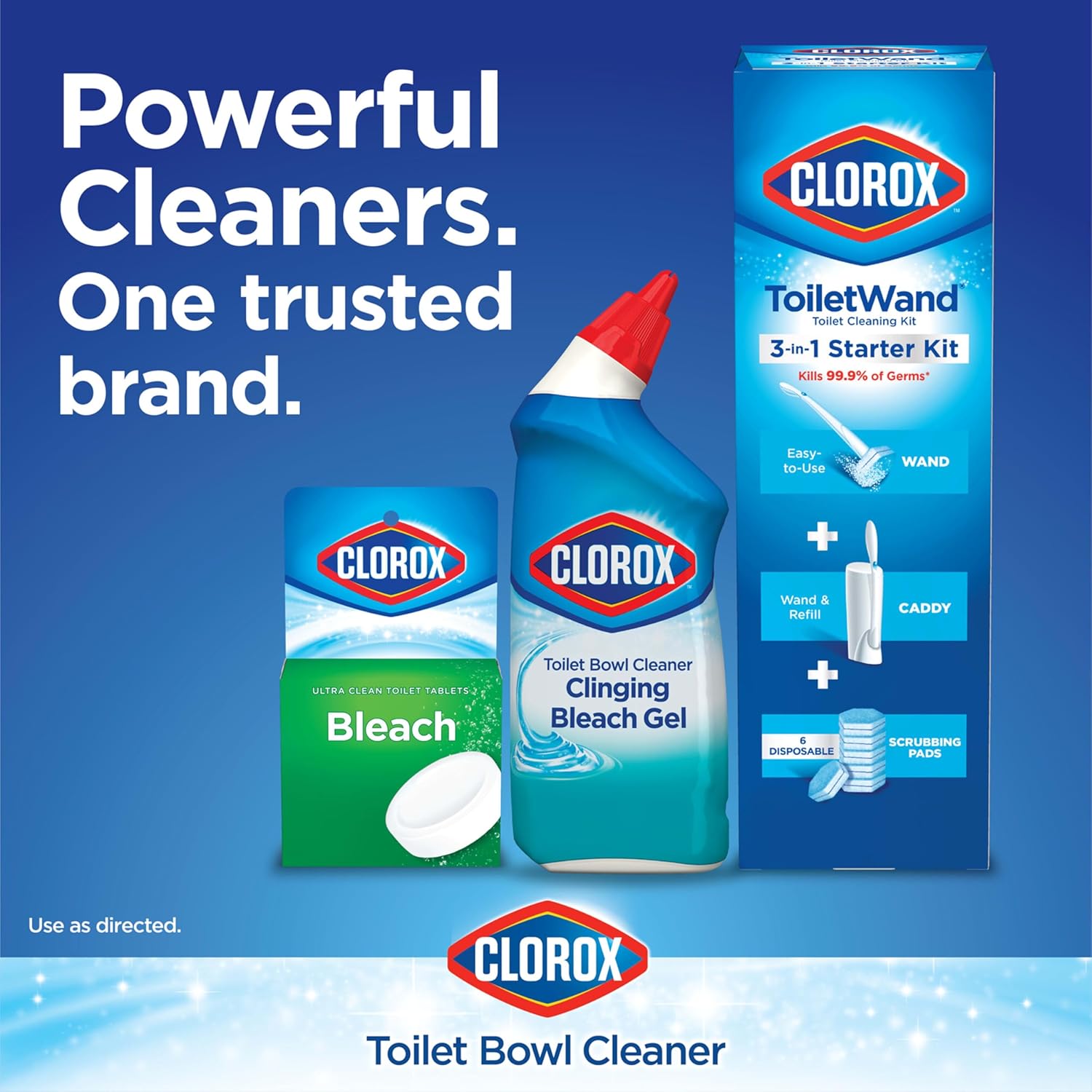 Toilet Bowl Cleaner, Clinging Bleach Gel, Ocean Mist, 24 oz, 2-Pack C6164